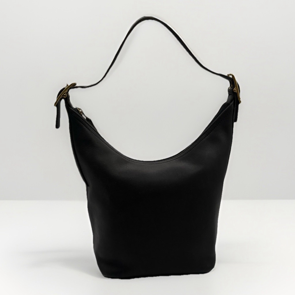 Vintage Coach Legacy 9823 Black Leather Shoulder Bag Minimalist 90s Made in USA - Picture 2 of 15